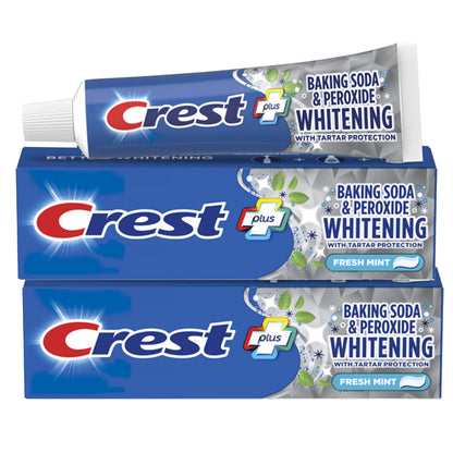 Crest Baking Soda & Peroxide Whitening Toothpaste with Tartar Protection – Fresh Mint 4.2 oz (Pack of 2)