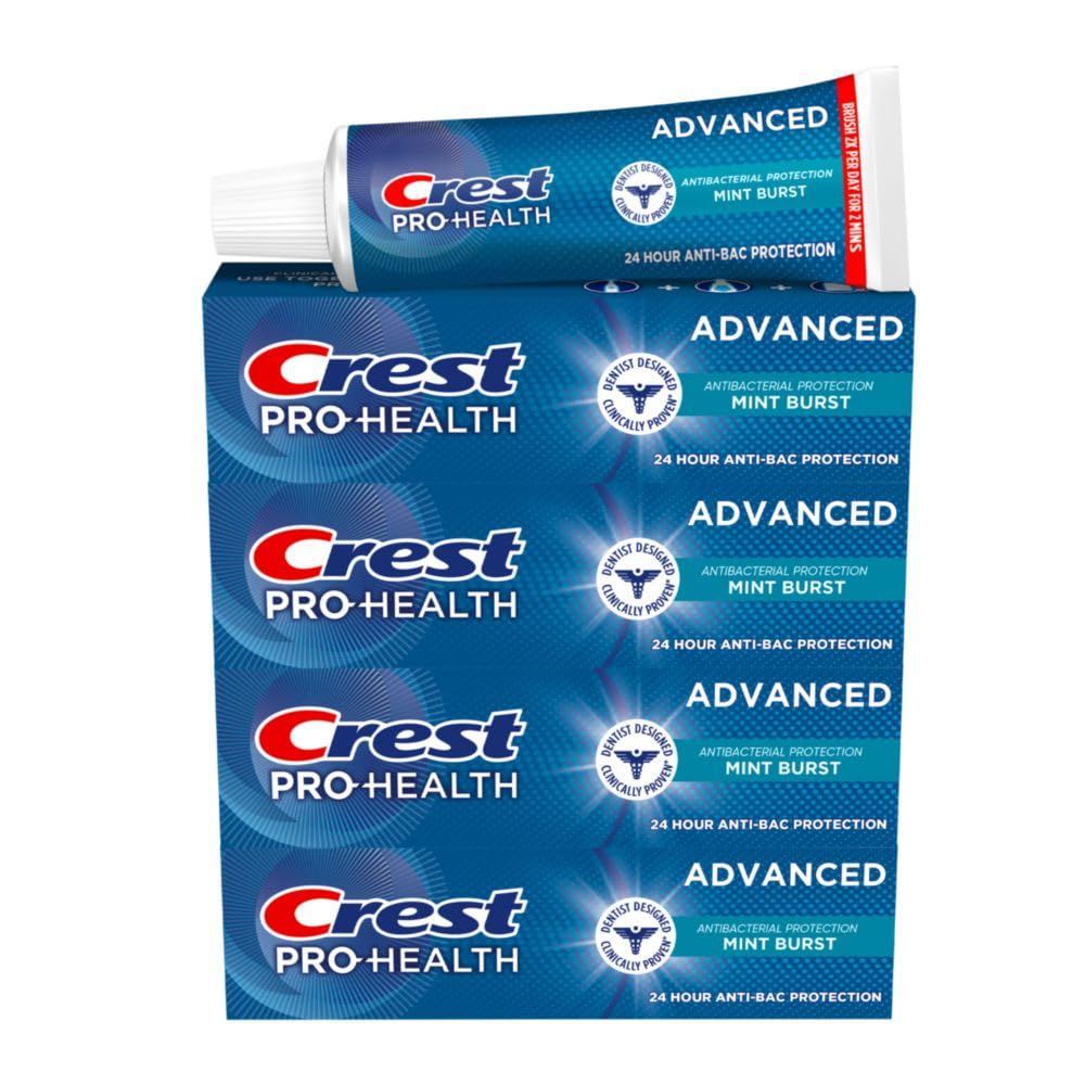 Crest Pro-Health Advanced Antibacterial Protection Toothpaste – Pack of 4 | 5 oz Mint Burst