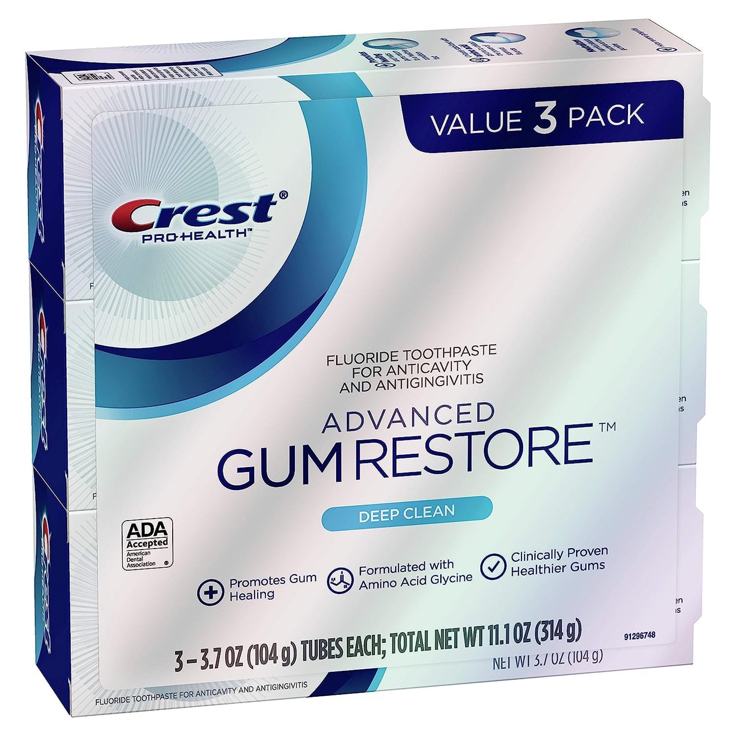 Crest Pro-Health Advanced Gum Restore Deep Clean Toothpaste 3.7 oz Pack of 3