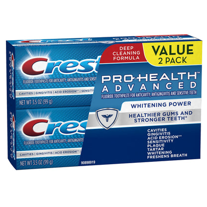 Crest Pro-Health Advanced Whitening Toothpaste Twin Pack | Stronger Teeth & Healthier Gums