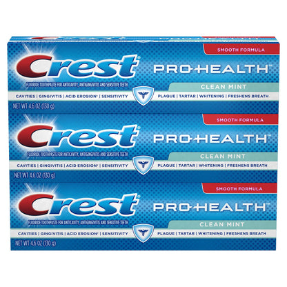 Crest Pro-Health Clean Mint Toothpaste 4.6 oz (Pack of 3)