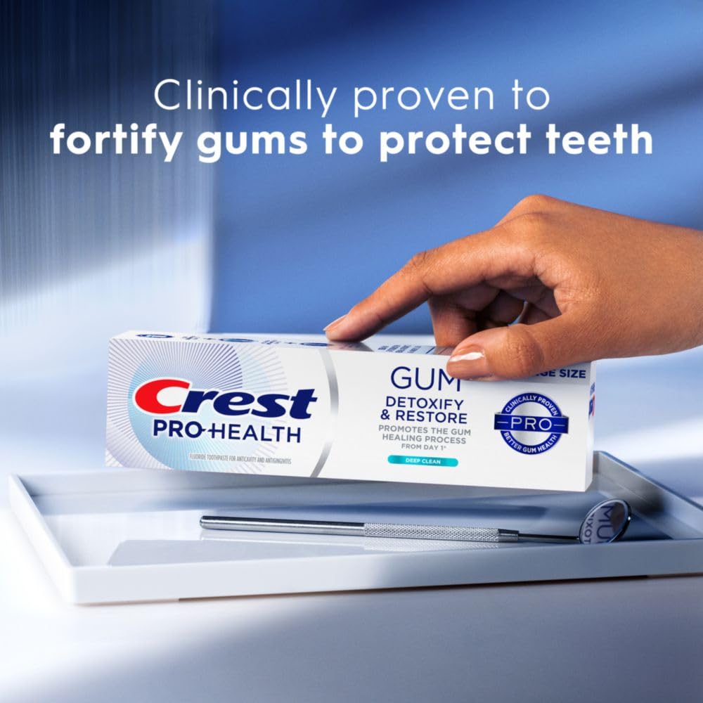 Crest Pro-Health Gum Detoxify and Restore Deep Clean Toothpaste – 3 x 4.6 oz | Anticavity, Antibacterial Fluoride, Gum & Enamel Protection