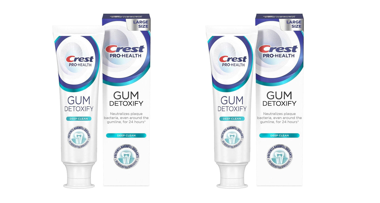 Crest Pro-Health Gum Detoxify Deep Clean Toothpaste 4.8 oz (Pack of 2) – Anticavity & Antibacterial Fluoride