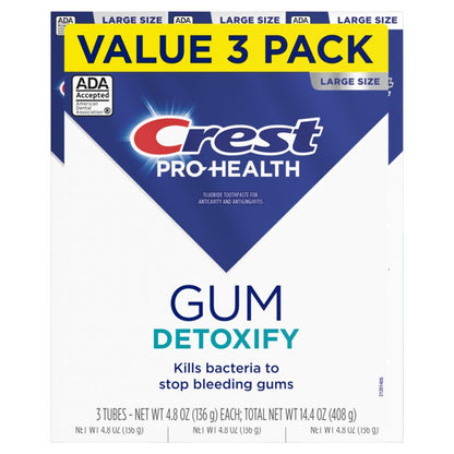Crest Pro-Health Gum Detoxify Deep Clean Toothpaste - 4.8 oz Pack of 3 | Anticavity & Antibacterial Fluoride