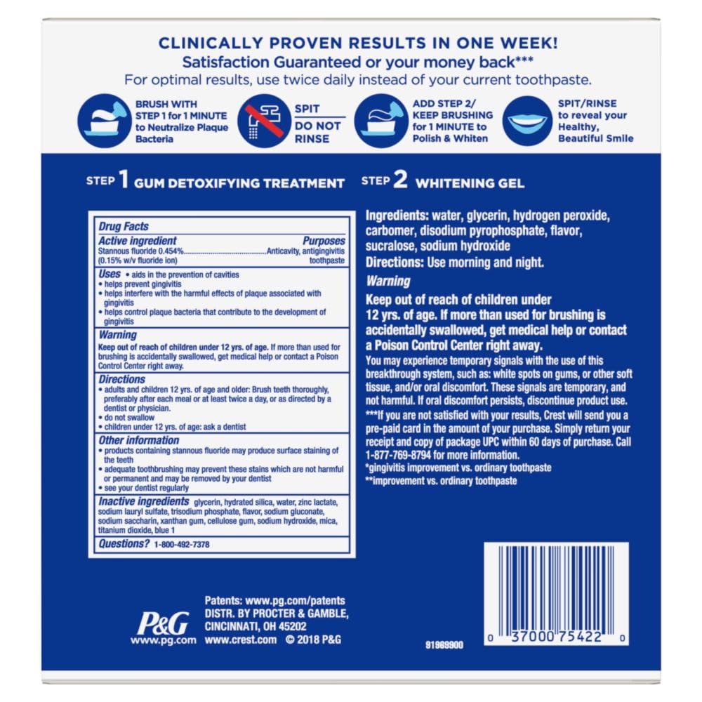 Crest Pro-Health Gum Detoxify + Whitening 2-Step Toothpaste – 4.0 oz & 2.3 oz