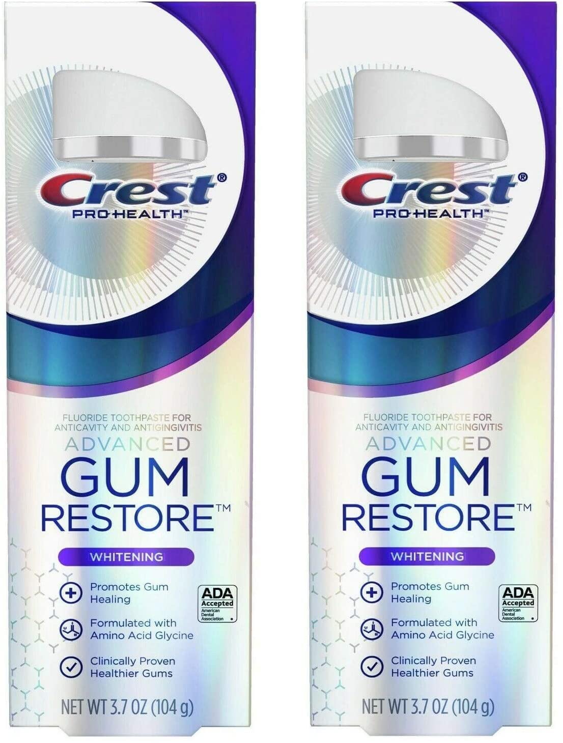 Crest Pro Health Gum Restore Advanced Whitening Toothpaste 3.7 Oz (104 g) Pack of 2