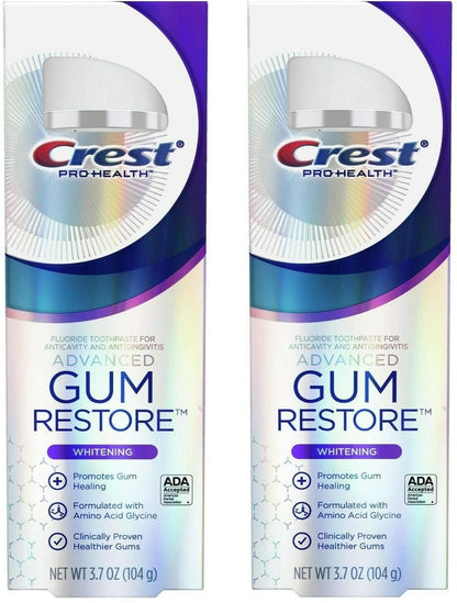 Crest Pro Health Gum Restore Advanced Whitening Toothpaste 3.7 Oz (104 g) Pack of 2