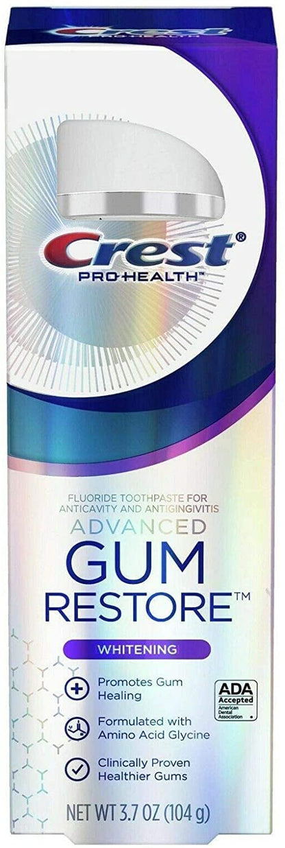 Crest Pro Health Gum Restore Advanced Whitening Toothpaste 3.7 Oz (104 g) Pack of 2