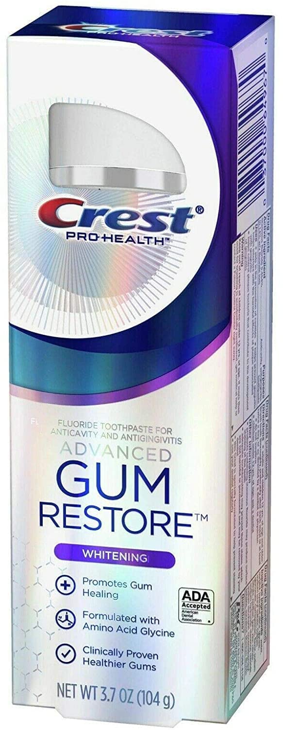 Crest Pro Health Gum Restore Advanced Whitening Toothpaste 3.7 Oz (104 g) Pack of 2
