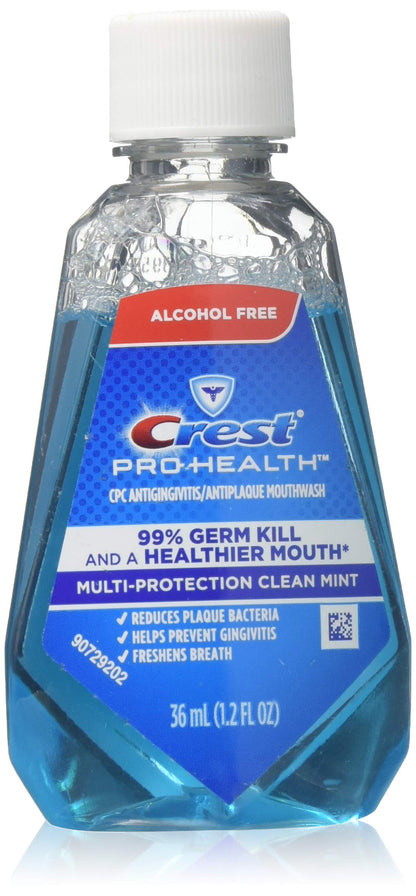 Crest Pro-Health Mouthwash Alcohol Free Multi-Protection Clean Mint 1.2 oz (Pack of 2)