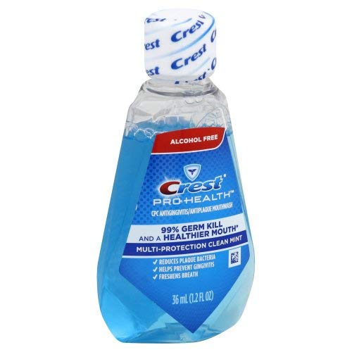 Crest Pro-Health Clean Mint Mouthwash – Travel Size 1.2 oz (32 ml), Pack of 12