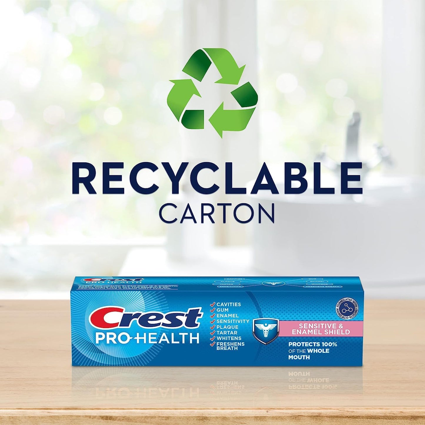 Crest Pro-Health Sensitive & Enamel Shield Toothpaste (4.3 oz) - 8 Benefits & 100% Whole Mouth Protection