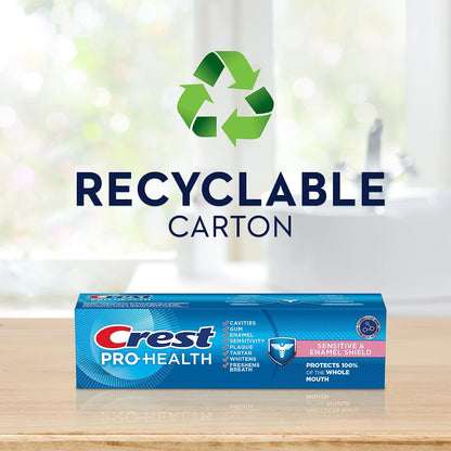 Crest Pro-Health Sensitive & Enamel Shield Toothpaste (4.3 oz) - 8 Benefits & 100% Whole Mouth Protection