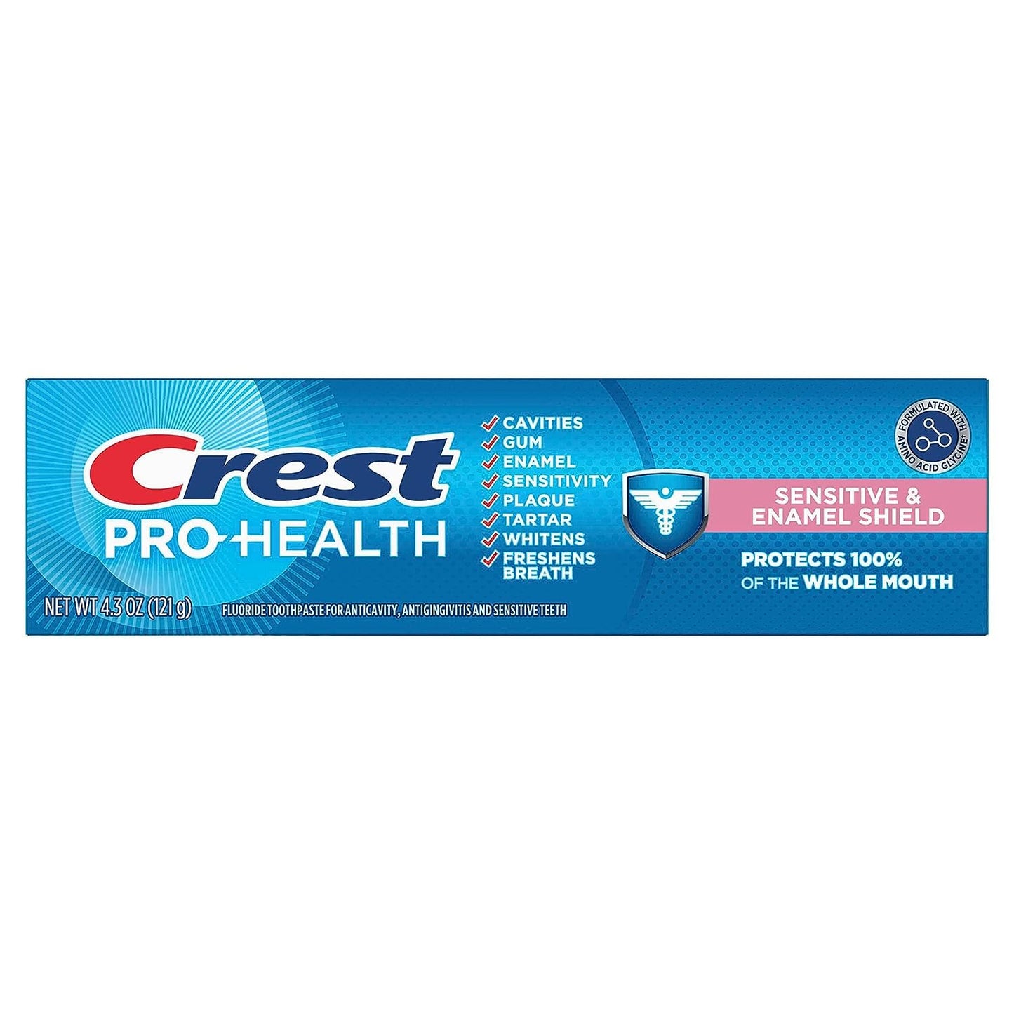Crest Pro-Health Sensitive & Enamel Shield Toothpaste (4.3 oz) - 8 Benefits & 100% Whole Mouth Protection