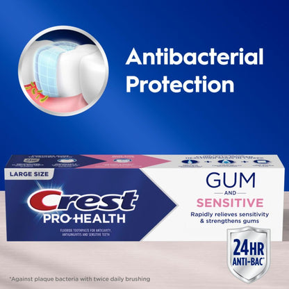 Crest Pro-Health Sensitive & Gum All Day Protection Toothpaste 4.8 oz - Anti-Cavity, Antibacterial Fluoride, Clinically Proven Sensitivity Relief