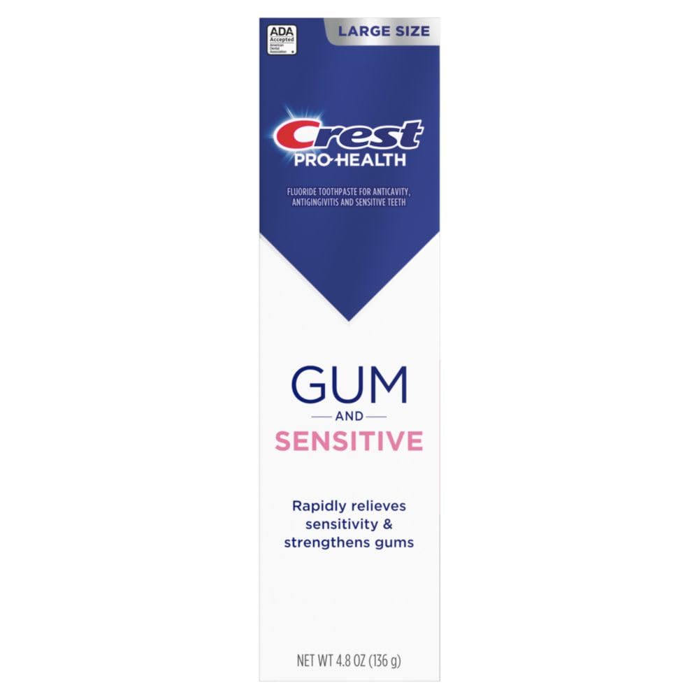 Crest Pro-Health Sensitive & Gum All Day Protection Toothpaste 4.8 oz - Anti-Cavity, Antibacterial Fluoride, Clinically Proven Sensitivity Relief