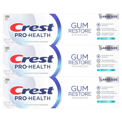 Crest Pro-Health Advanced Gum Restore Deep Clean Toothpaste 3 x 4.8 oz