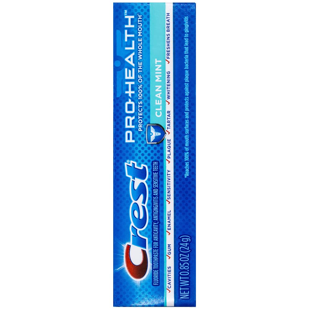 Crest Pro-Health Toothpaste – Clean Mint | Travel Size, TSA Approved, 0.85 oz (Pack of 12)