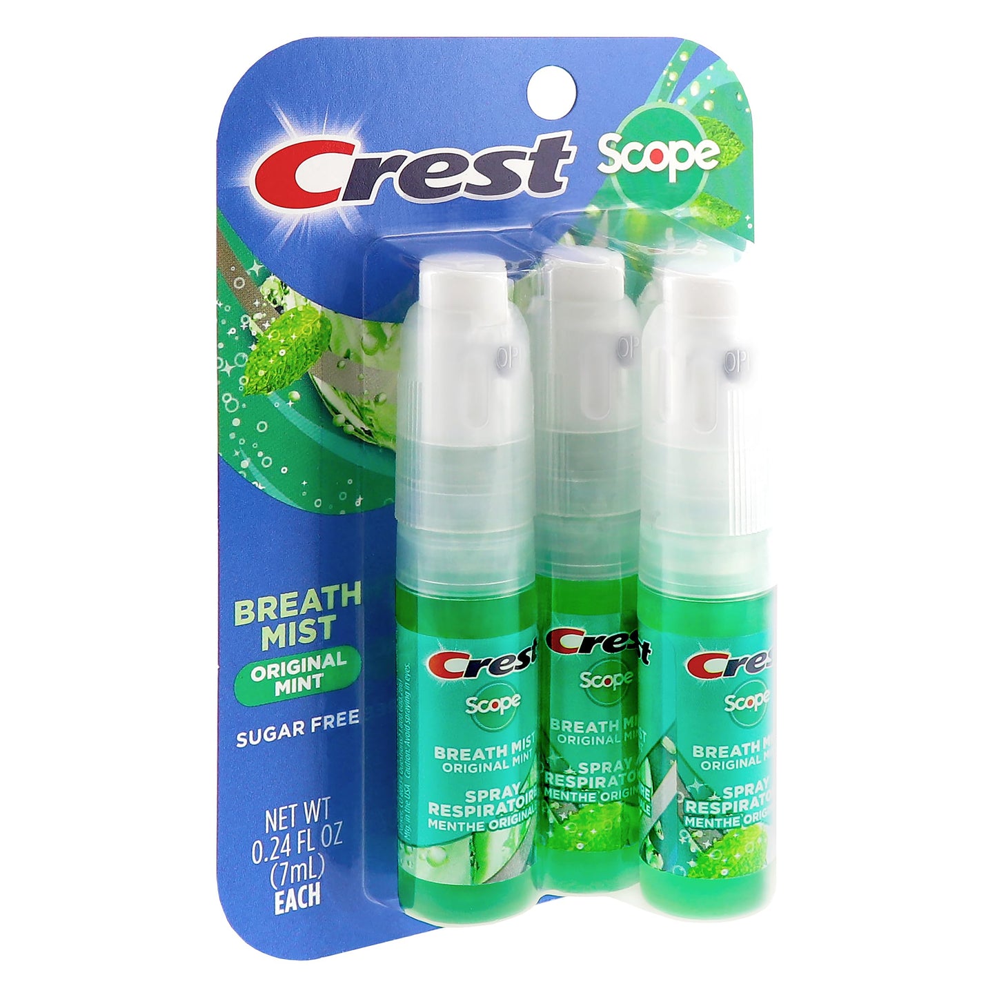 Crest Scope Mint Breath Mist 4-Pack – 0.24 oz (7 mL) Each – Made in FDA-Audited USA Facility
