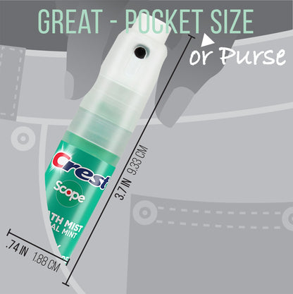 Crest Scope Mint Breath Mist 4-Pack – 0.24 oz (7 mL) Each – Made in FDA-Audited USA Facility