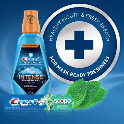 Crest Toothpaste 5.4 oz + Scope Whitening Minty Fresh (Pack of 6) | Crest & Scope Complete Whitening