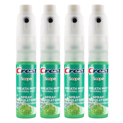 Crest Scope Mint Breath Mist 4-Pack – 0.24 oz (7 mL) Each – Made in FDA-Audited USA Facility