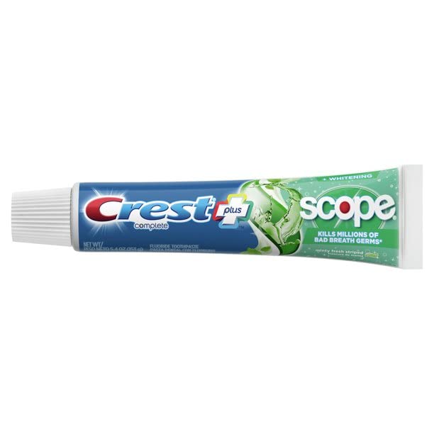 Crest Toothpaste 5.4 oz + Scope Whitening Minty Fresh (Pack of 6) | Crest & Scope Complete Whitening