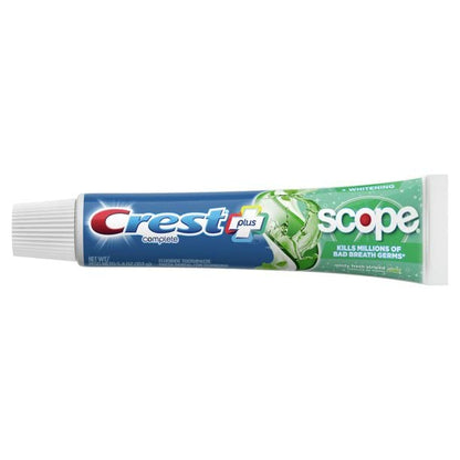 Crest Toothpaste 5.4 oz + Scope Whitening Minty Fresh (Pack of 6) | Crest & Scope Complete Whitening