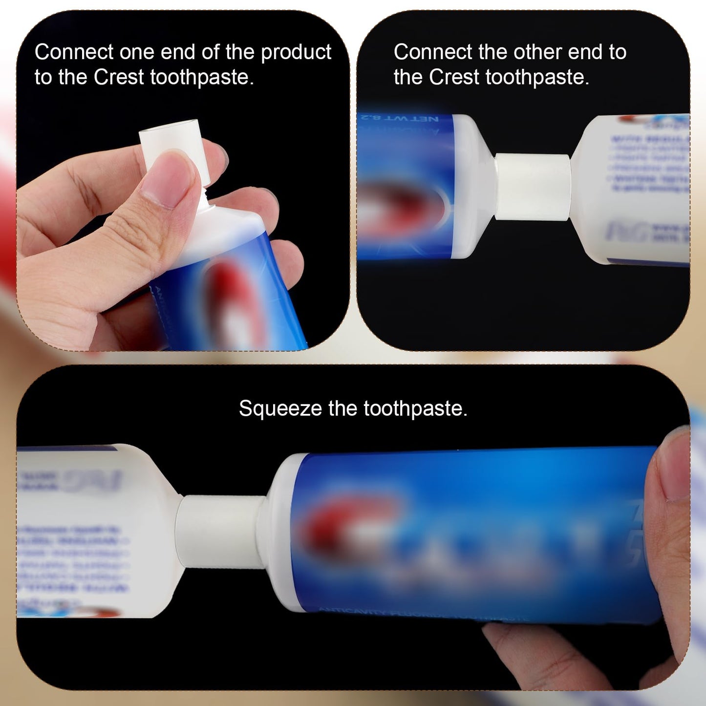 2 Pack Crest Toothpaste Refill Adapters – Refillable Tube Transfer Tool