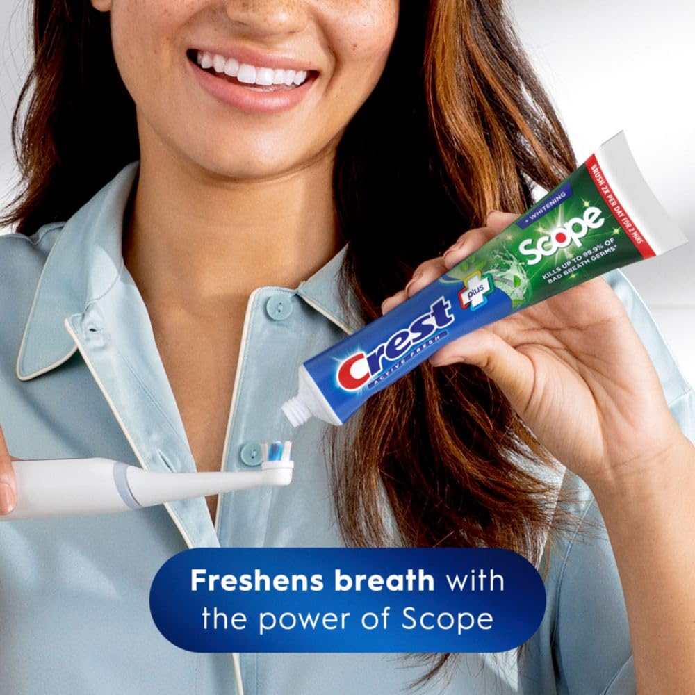 Crest Whitening Plus Scope: Complete Active Fresh + Whitening Toothpaste 5.5oz (4-pack)