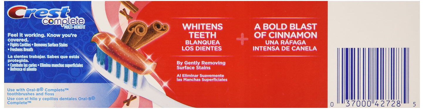 Crest Whitening Expressions Fluoride Anticavity Toothpaste Cinnamon Rush 6 oz