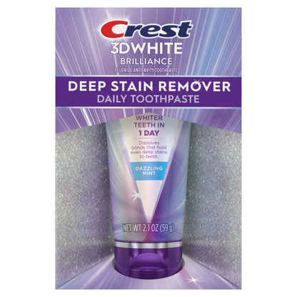 Crest 3DWhite Brilliance Deep Stain Remover Dazzling Mint Toothpaste - 2.1oz