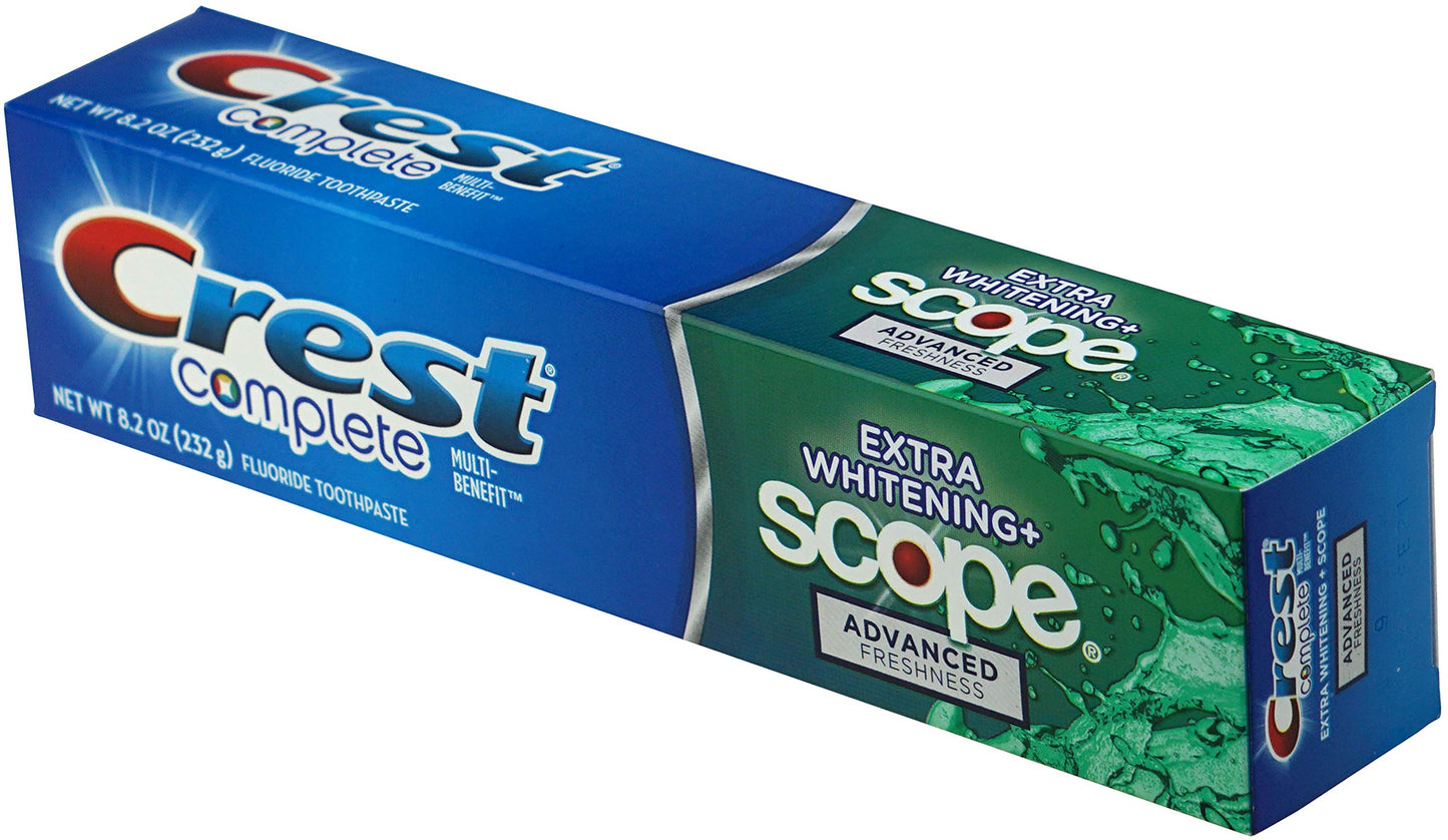 Crest Complete Multi-Benefit Fluoride Toothpaste - Extra Whitening & Freshness (8.2 oz x3)