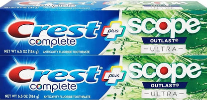 Crest Complete Whitening Plus Scope Outlast Ultra Toothpaste – Pack of 2 (6.5 oz / 184 g)