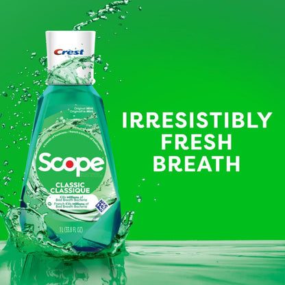 Crest Scope Classic Mouthwash – Original Formula (500 ml, 4 Count)