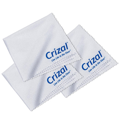 Crizal Eyeglass Cleaning Cloths – 3 Pack Premium Microfiber for AR Lenses | Doctor Recommended