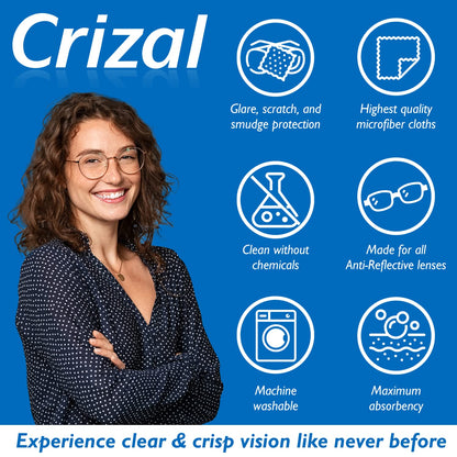 Crizal 4 Pack Cleaning Cloths - Premium Microfiber for AR Lenses