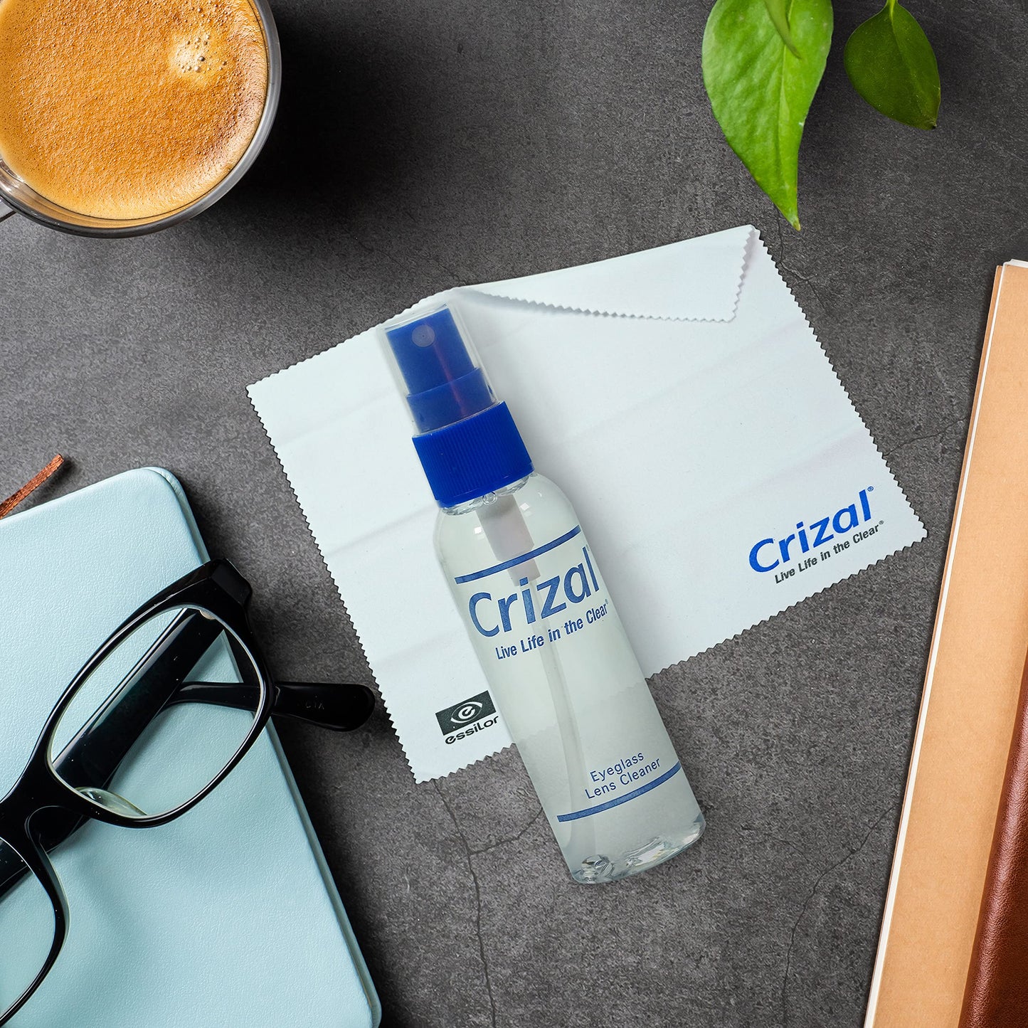 Crizal Eyeglass Cleaning Bundle – Doctor-Recommended AR Lens Care (2oz Spray + Cloth)