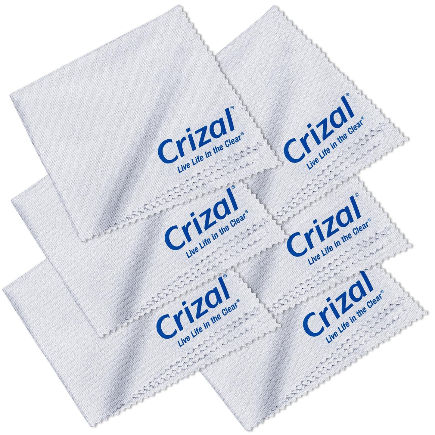 Crizal Eyeglass Cleaning Cloths – 6 Pack Premium Microfiber | Safe for AR Coatings
