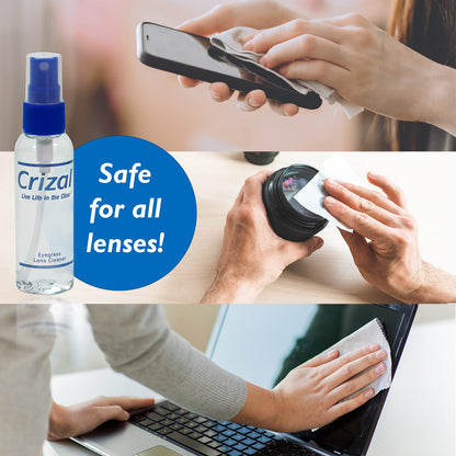 Crizal Eyeglass Cleaning Bundle – Doctor-Recommended AR Lens Care (2oz Spray + Cloth)