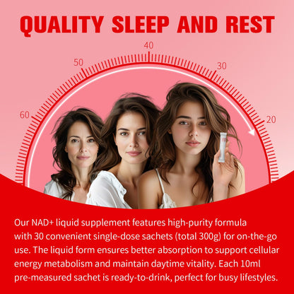 Crntmgdm NAD 1000mg Liquid with Resveratrol - 30 Packets | Vegan Non-GMO