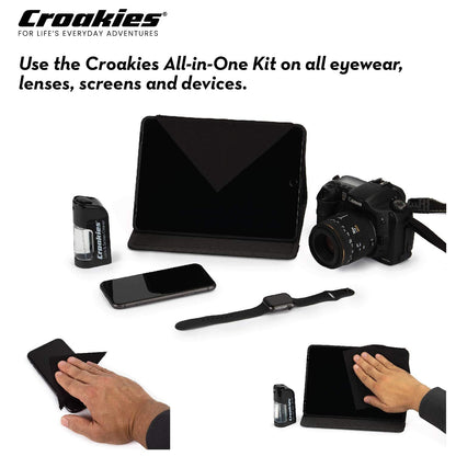 Croakies All-in-one Cleaning Kit | Lens Care Travel Kit with Pump