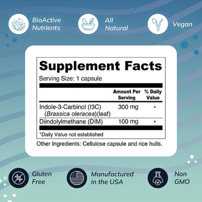 Wellness Resources I3C + DIM for Healthy Estrogen Metabolism & Detoxification | 60 Capsules