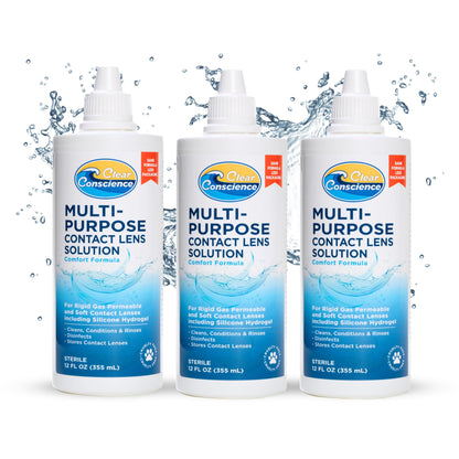 Cruelty-Free Contact Lens Solution 12oz – Clear Conscience (3 Pack)