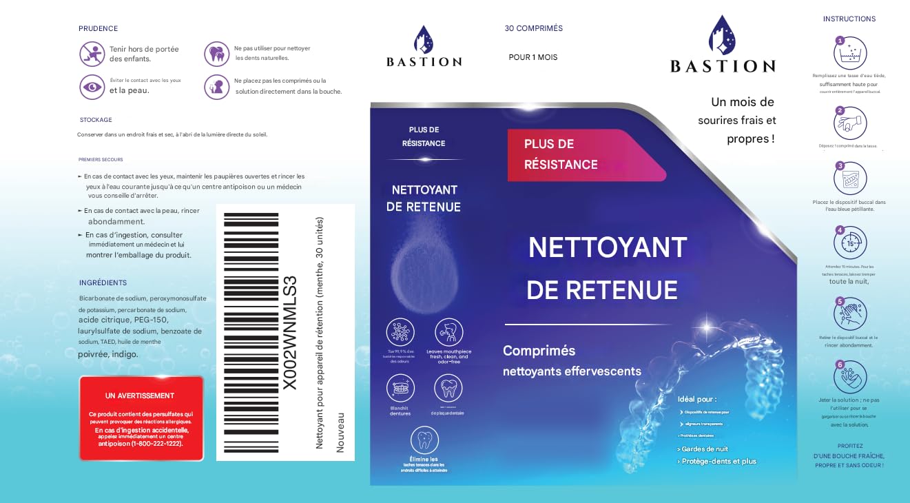 Retainer Cleaner & Denture Cleanser – 30 Tablets | 1 Month Supply
