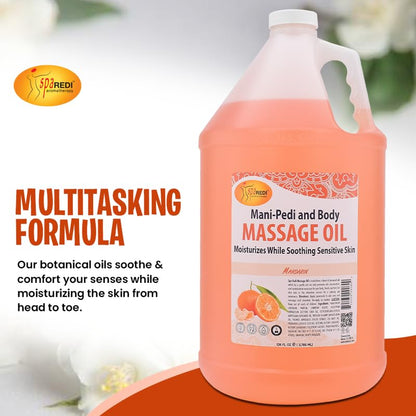 SPA REDI Mandarin Scented Massage Oil 128 Oz – Full Body Massage
