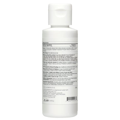 Bundle-2 Items: Cryoderm Cold Gel 4oz (Pack of 2) - Natural Massage Gel with MSM, Arnica & Eucalyptus