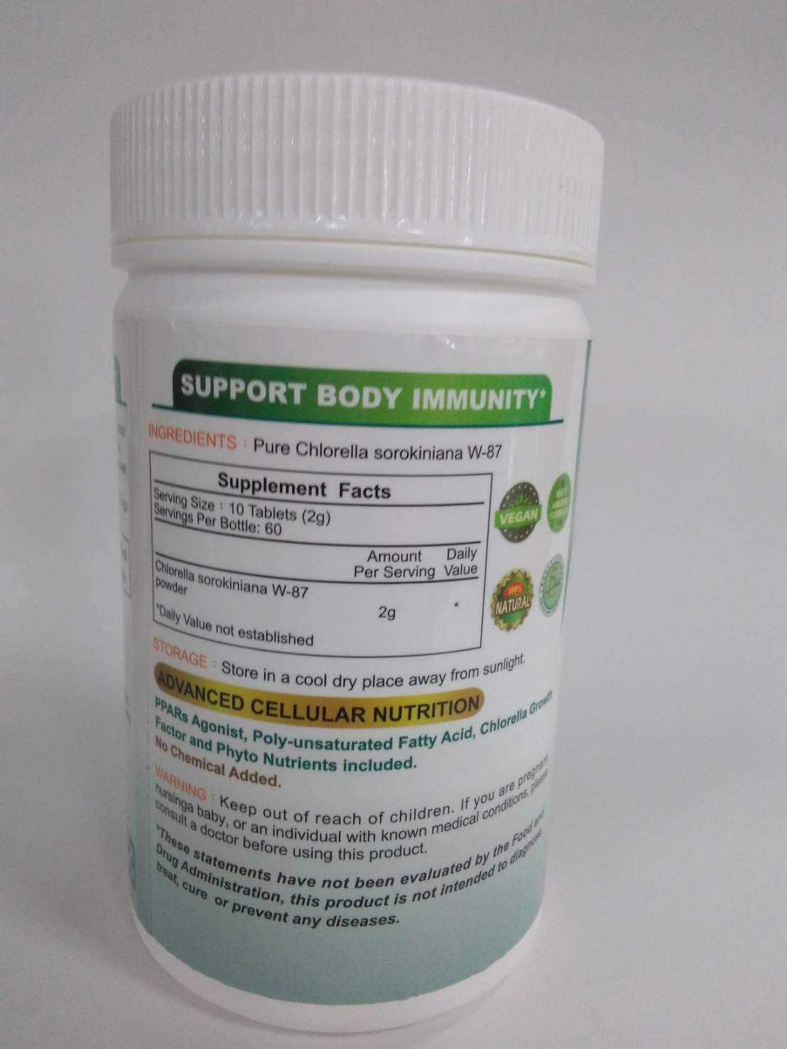 Cryptomonadales. Organic, Raw Spirulina Chlorella 600 Tablets