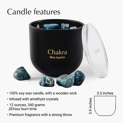 Hidden Label Healing Crystal Candle | Chakra Collection, Wood Wick, 12oz