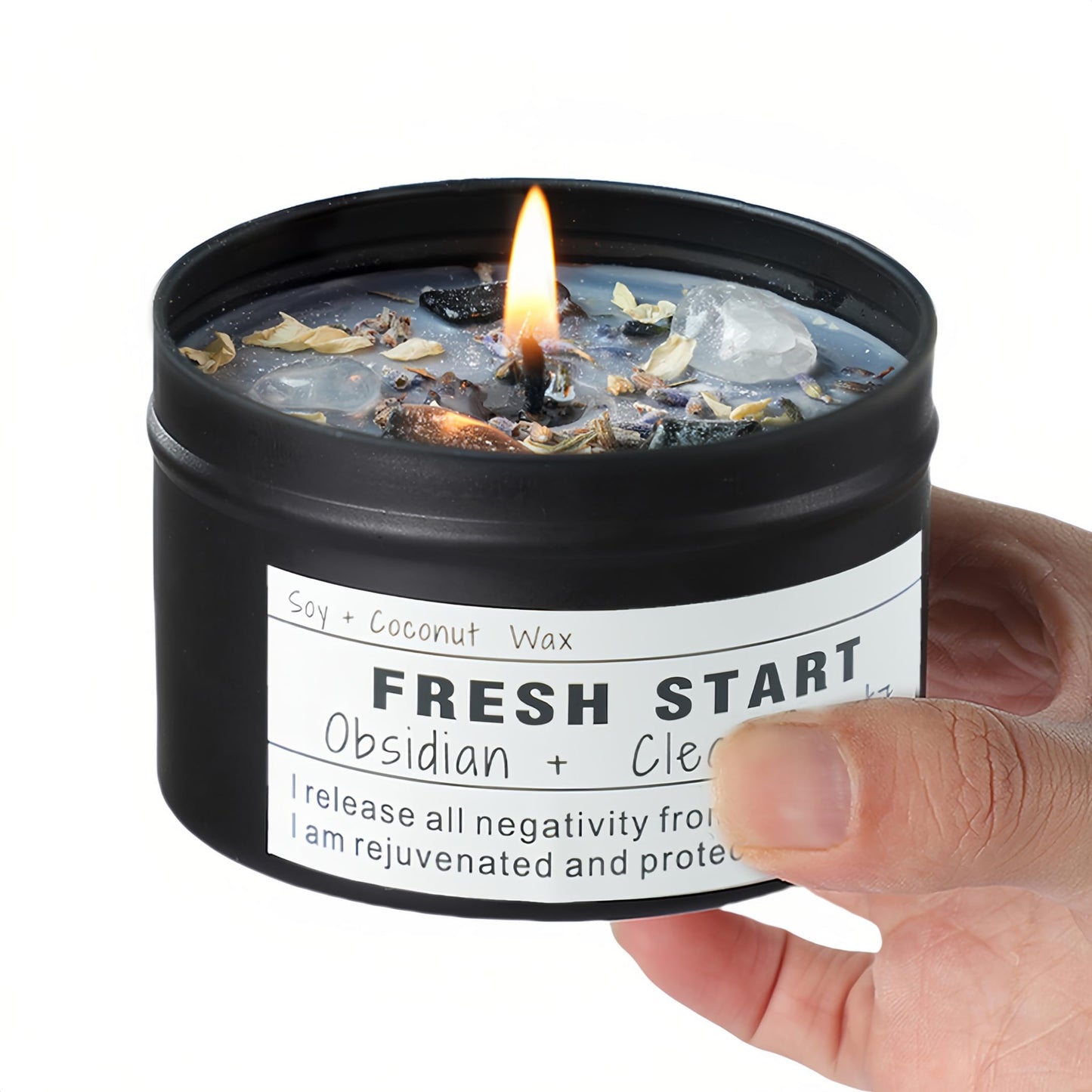 Crystal Candles – Healing Magic for Mind-Body Meditation | Fresh Start Gift for Women and New Jobs